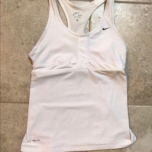 White Nike Athletic Tank Top with Sports Bra